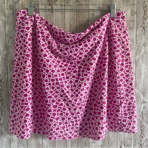 Jude Connally Pink and White Geometric Skirt XL